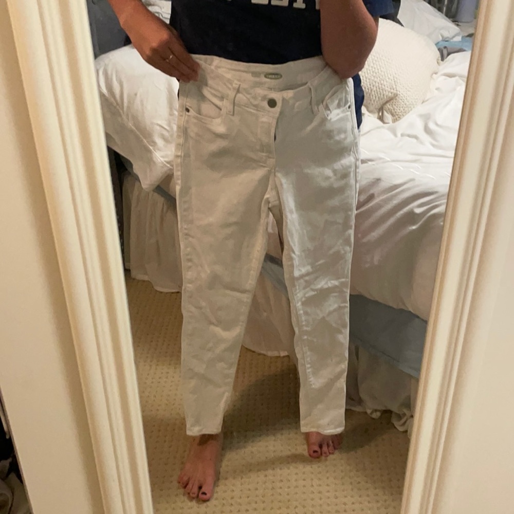 Plain white jeans